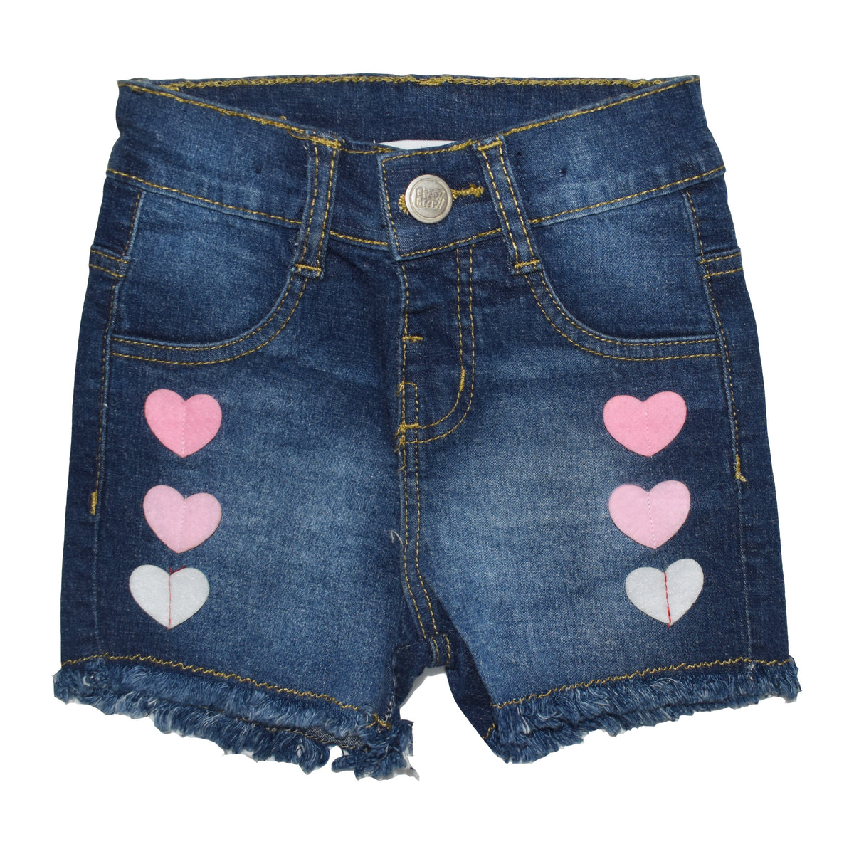 Short Azul Corazon Desmerilado